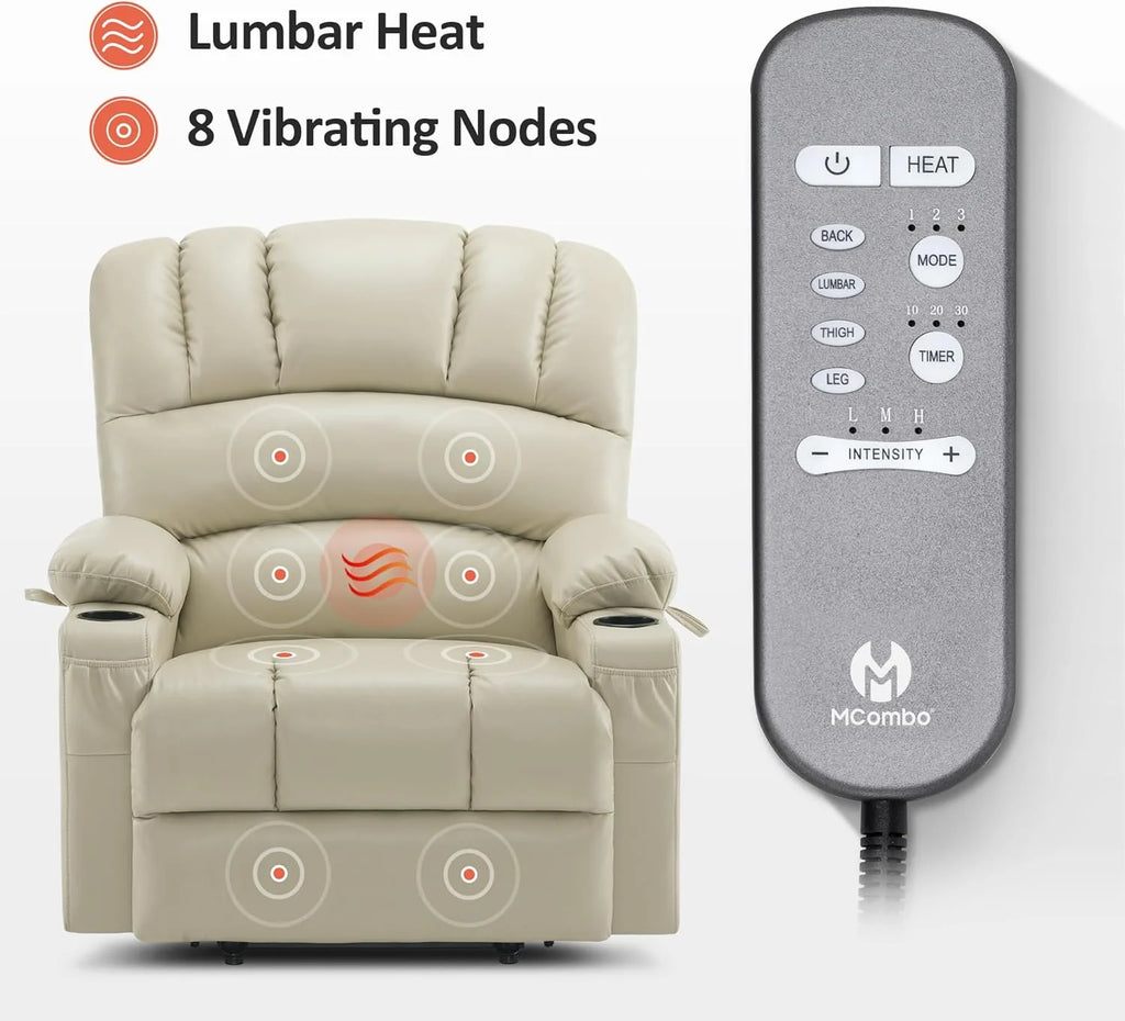 Heated Lift Recliner for Seniors with USB & Cup Holders