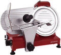 10" Electric Deli Meat Slicer, 240W, Red, Commercial/Home Use