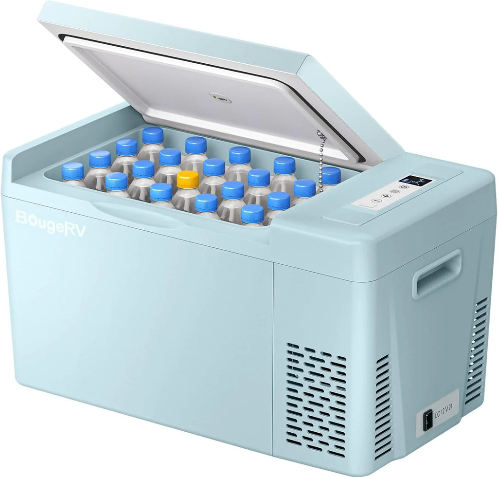 BougeRV 12 Volt Refrigerator 12V Car Fridge 23 Quart Portable Freezer Compressor Cooler 12/24V DC 110~240 Volt AC for Truck Van RV Camper SUV Travel Camping Road Trips Tailgating -7℉~50℉