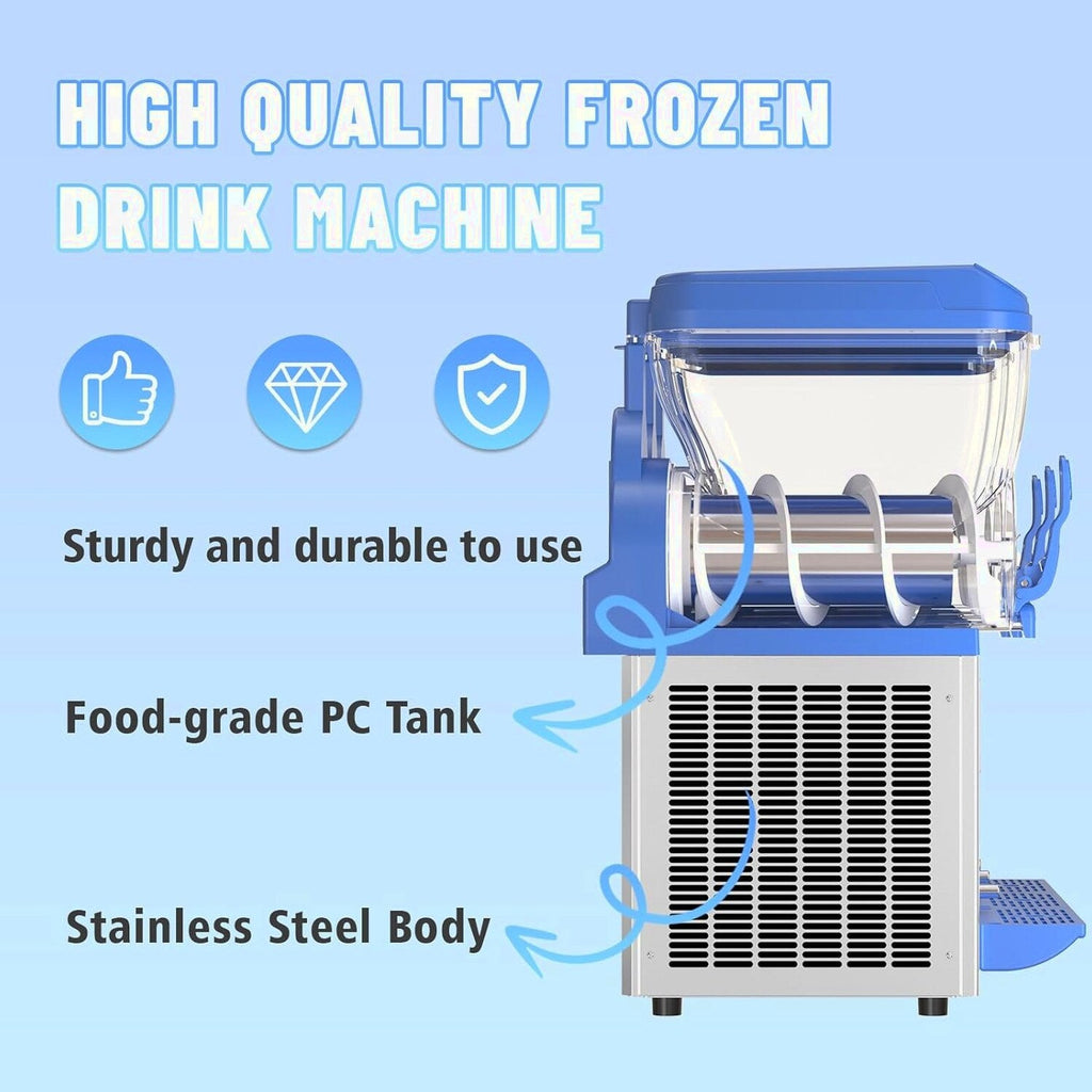 Commercial Slushy Machine - 1000W 30L Tanks Slush Maker Machine 304 Stainless Steel Commercial Margarita Machines Efficient Cooling the Ideal Slushie Maker for Bars Cafes Restaurants