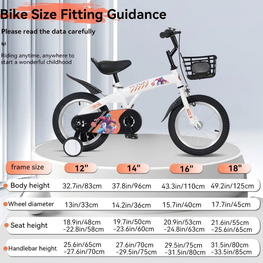 Baprem 18" Girls Bike for 5-9 Years Old Kids, Cute Kids Bike with Training Wheels, Steel Frame Sporty Children Bicycle, Pink
