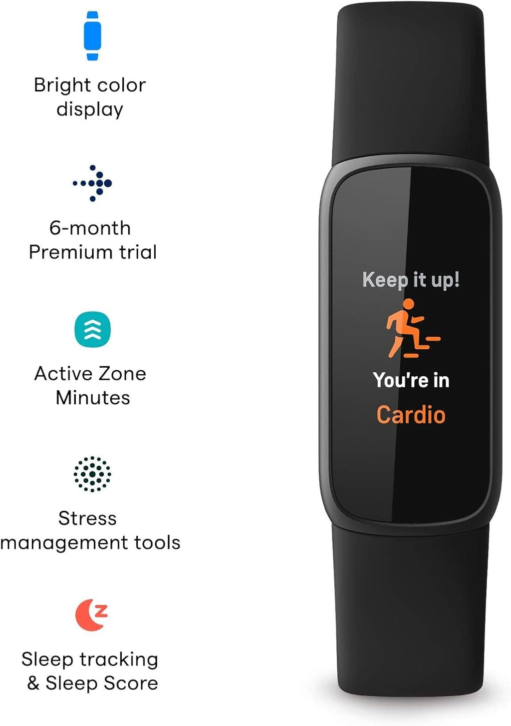 Fitness and Wellness-Tracker with Stress Management, Sleep-Tracking and 24/7 Heart Rate, One Size S L Bands Included, Lunar White/Soft Gold Stainless Steel, 1 Count