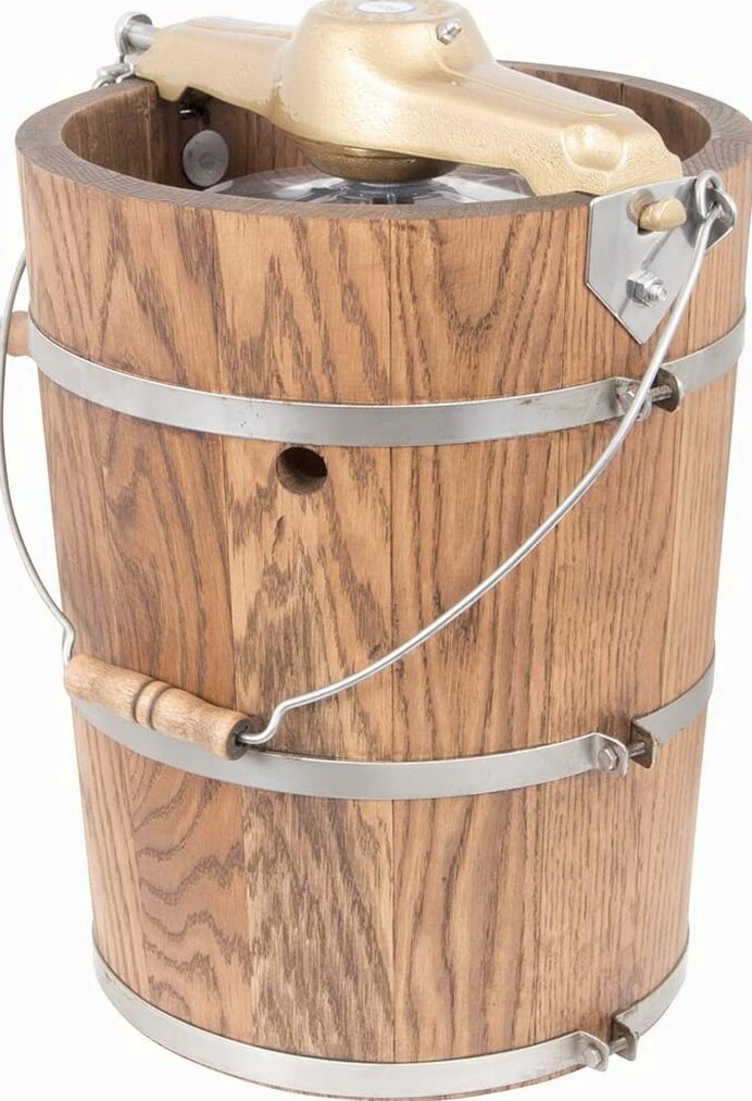 6 qt Country Ice Cream Maker – Classic Wooden Tub – Hand Crank