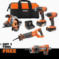 18V Cordless 4-Tool Combo Kit with 4.0 Ah Battery, 2.0 Ah Battery, Charger, Bag and 18V Drywall Cut-Out Tool