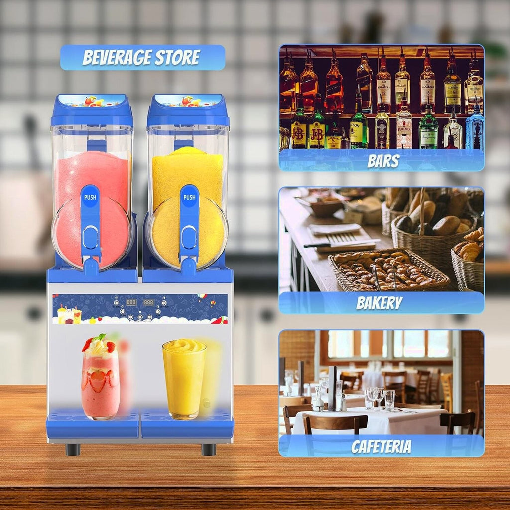Commercial Slushy Machine - 1000W 30L Tanks Slush Maker Machine 304 Stainless Steel Commercial Margarita Machines Efficient Cooling the Ideal Slushie Maker for Bars Cafes Restaurants