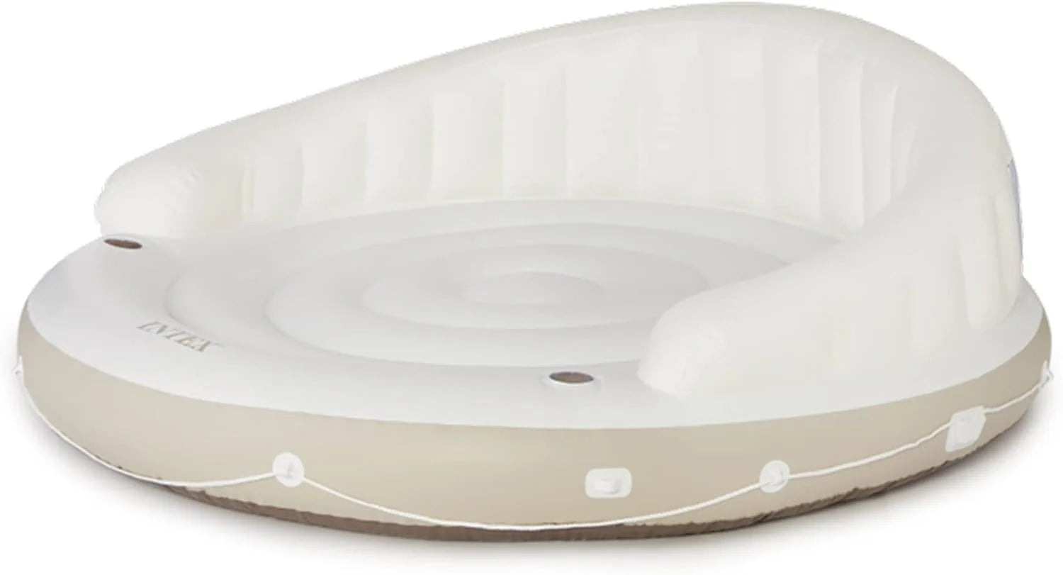58292EP Canopy Island Inflatable Pool Float: Comfortable Lounge Surface Built-in Cup Holders Detachable Sunshade 440lb Max Weight Capacity 78.5" x 59"