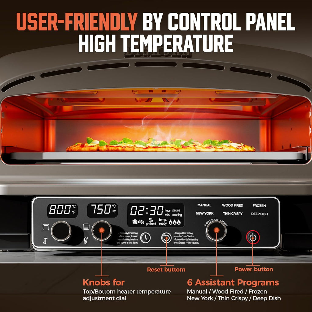 BIG HORN 14" Electric Pizza Oven, Countertop, Stainless Steel