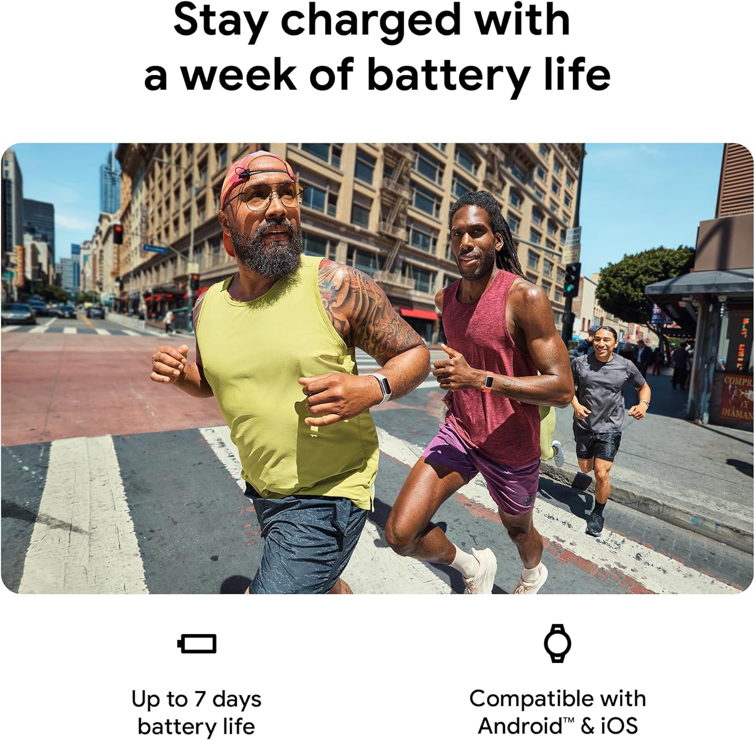 Fitbit Charge 6 Fitness Tracker, GPS, Heart Rate, Google Apps, 6-Month Premium, Obsidian/Black, One Size (S & L Bands)