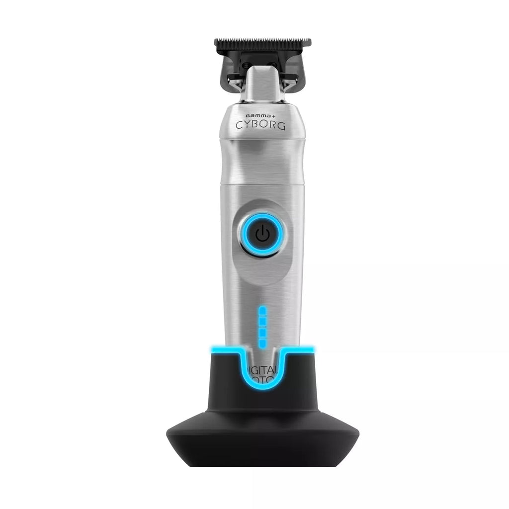 GAMMA+ Cyborg Professional Metal Hair Trimmer with Digital Brushless Motor, Stainless-Steel Blade, Lithium-Ion Battery, Ergonomic Design