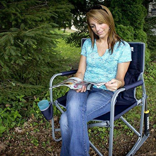 GCI Outdoor Freestyle Rocker Portable Folding Rocking Chair, Cinnamon, Mesh Back, Steel Frame, 250 lbs Capacity