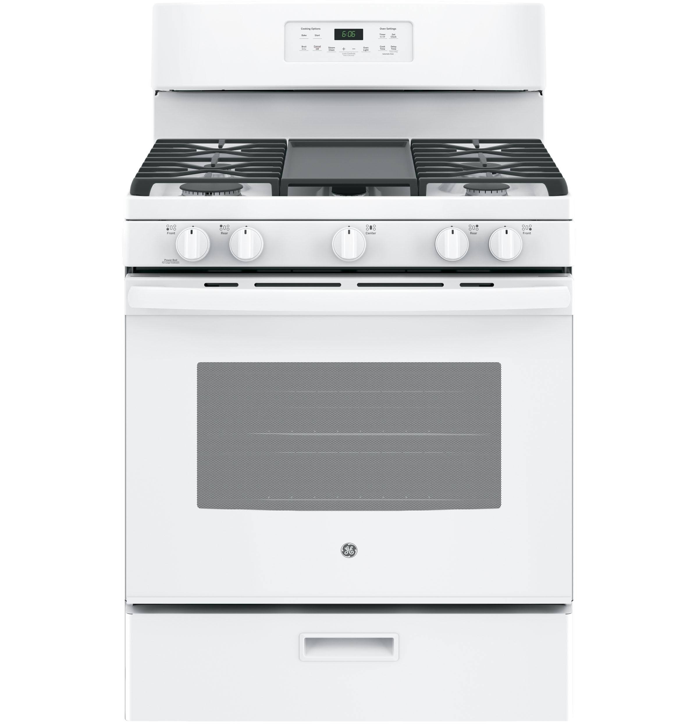 GE 30" Freestanding Gas Range with 5 cu. ft. Oven Capacity, White