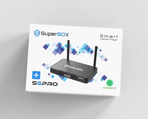 Generic S 5 Streaming Device 4K Black - Android 12, 4G RAM, 32G ROM, Voice Control, Wi-Fi, Bluetooth, HDMI, LED Strip