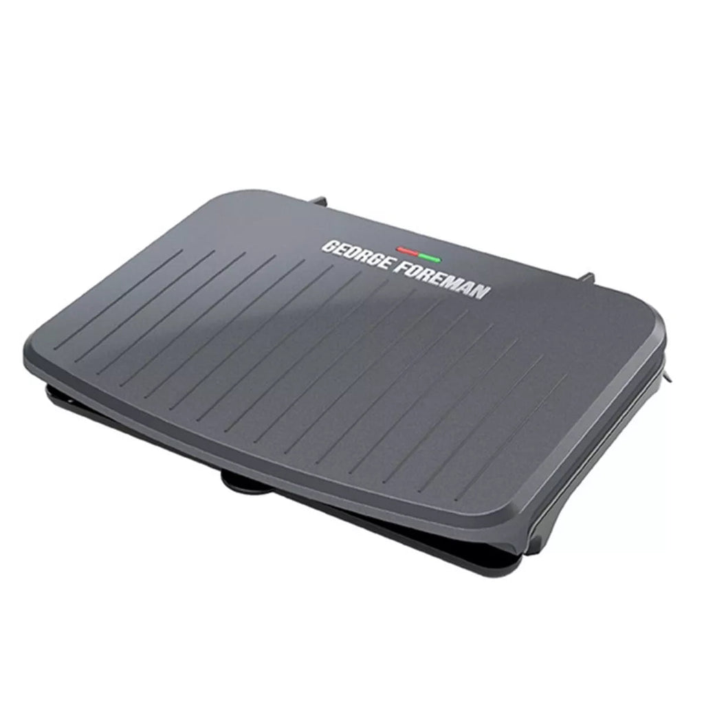 George Foreman 9-Serving Electric Panini Press, Gunmetal Grey, Nonstick Coating, Adjustable Angle, Space-Saving Design