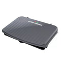George Foreman 9-Serving Electric Panini Press, Gunmetal Grey, Nonstick Coating, Adjustable Angle, Space-Saving Design