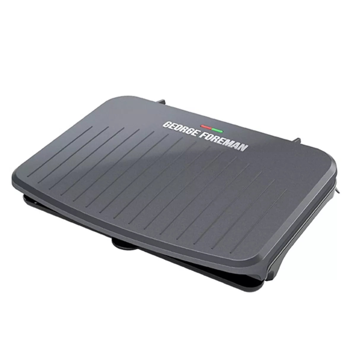 George Foreman 9-Serving Electric Panini Press, Gunmetal Grey, Nonstick Coating, Adjustable Angle, Space-Saving Design