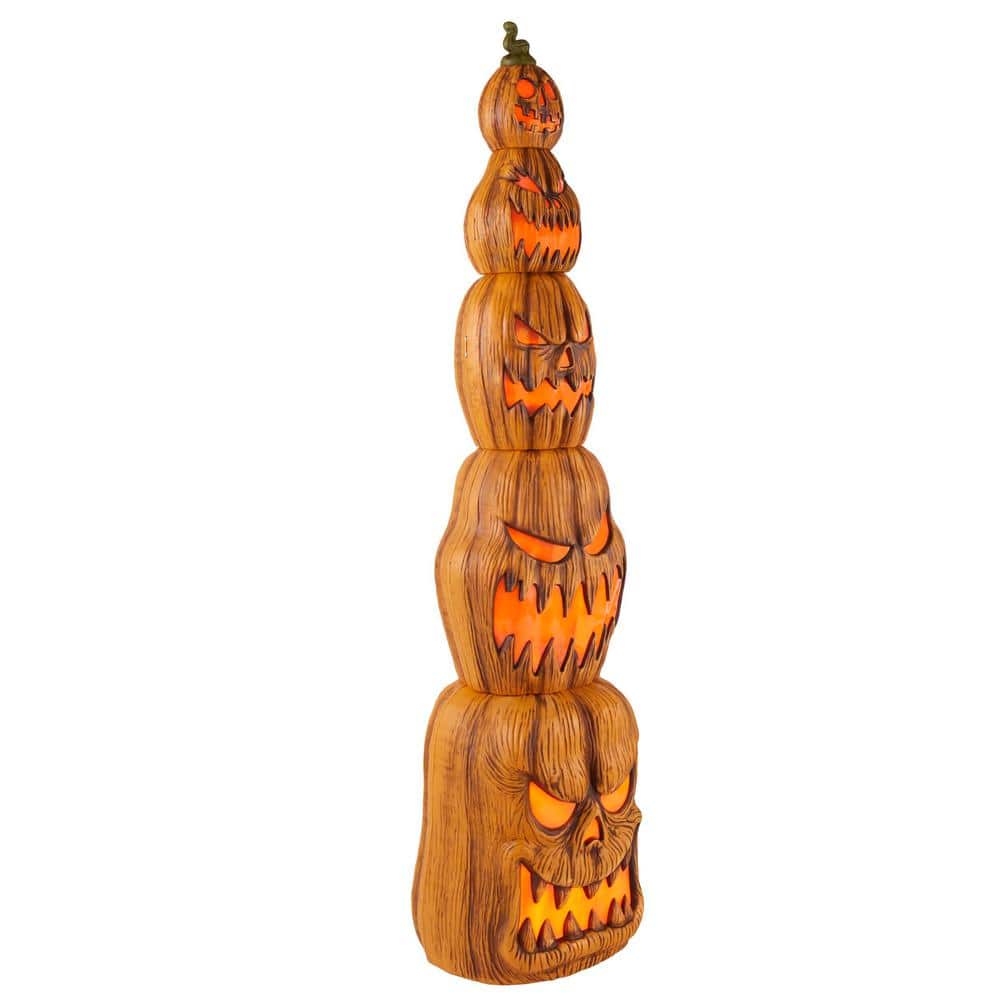 Giant-Sized LED Jack-O-Lanterns Stack 8.5 ft - Halloween Decoration with Timer, Weather-Resistant, Indoor/Outdoor Use