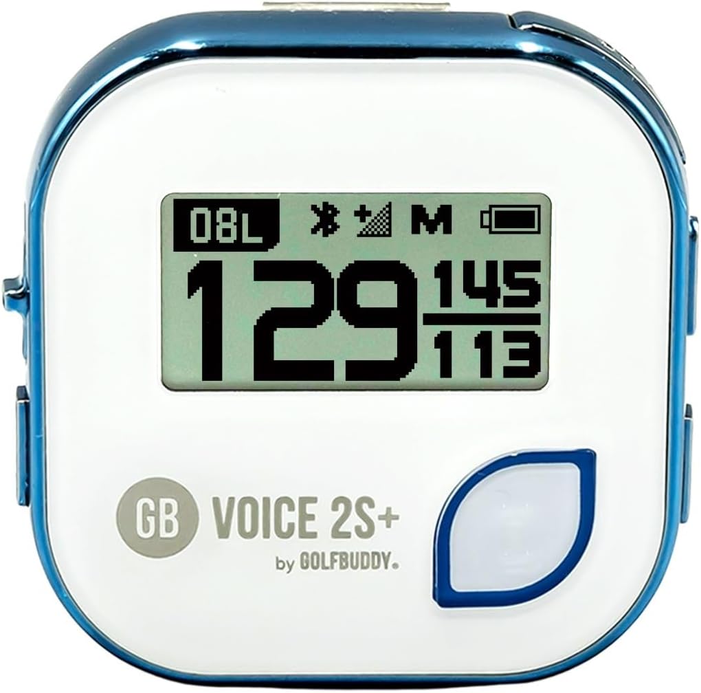 GOLFBUDDY Voice 2S+ Golf GPS Rangefinder with Slope Mode, 18-Hour Battery, Preloaded Courses, Blue
