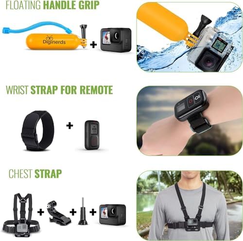 GoPro HERO12 Black Waterproof Action Camera, 5.3K HDR, 27MP, Stabilization, 64GB Card, Accessory Kit Bundle