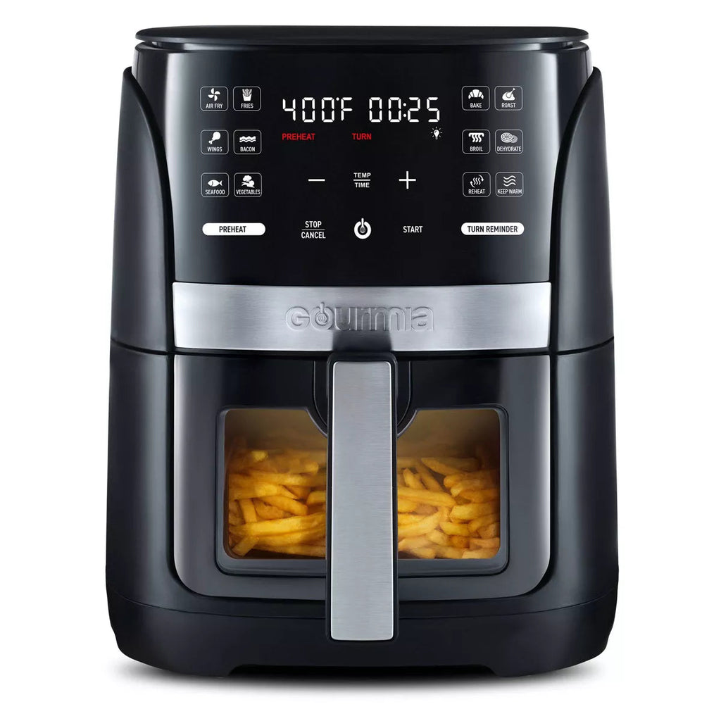Gourmia 6-Qt Digital Air Fryer with 12 Presets & FryForce 360Â° Technology - Black