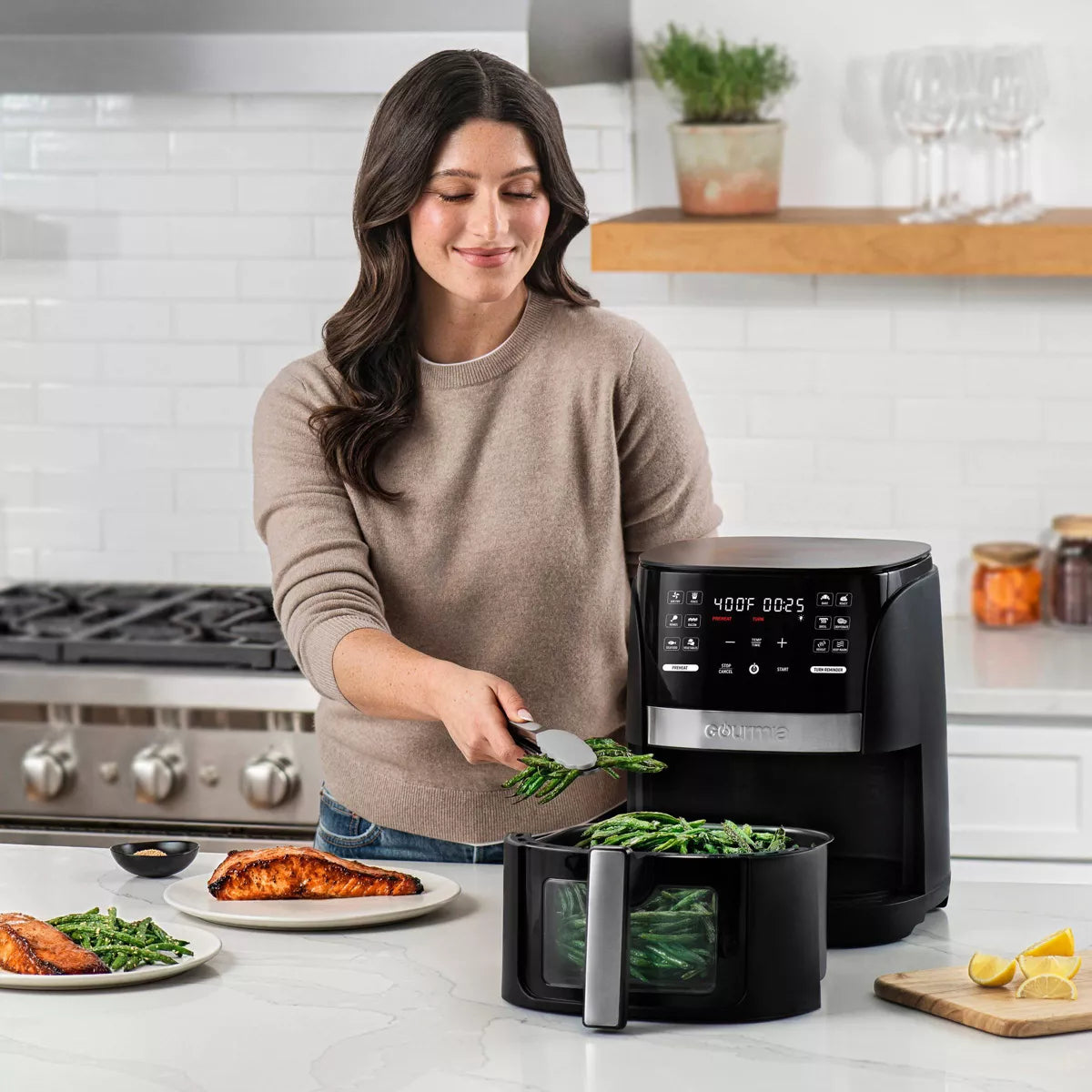 Gourmia 6-Qt Digital Air Fryer with 12 Presets & FryForce 360Â° Technology - Black