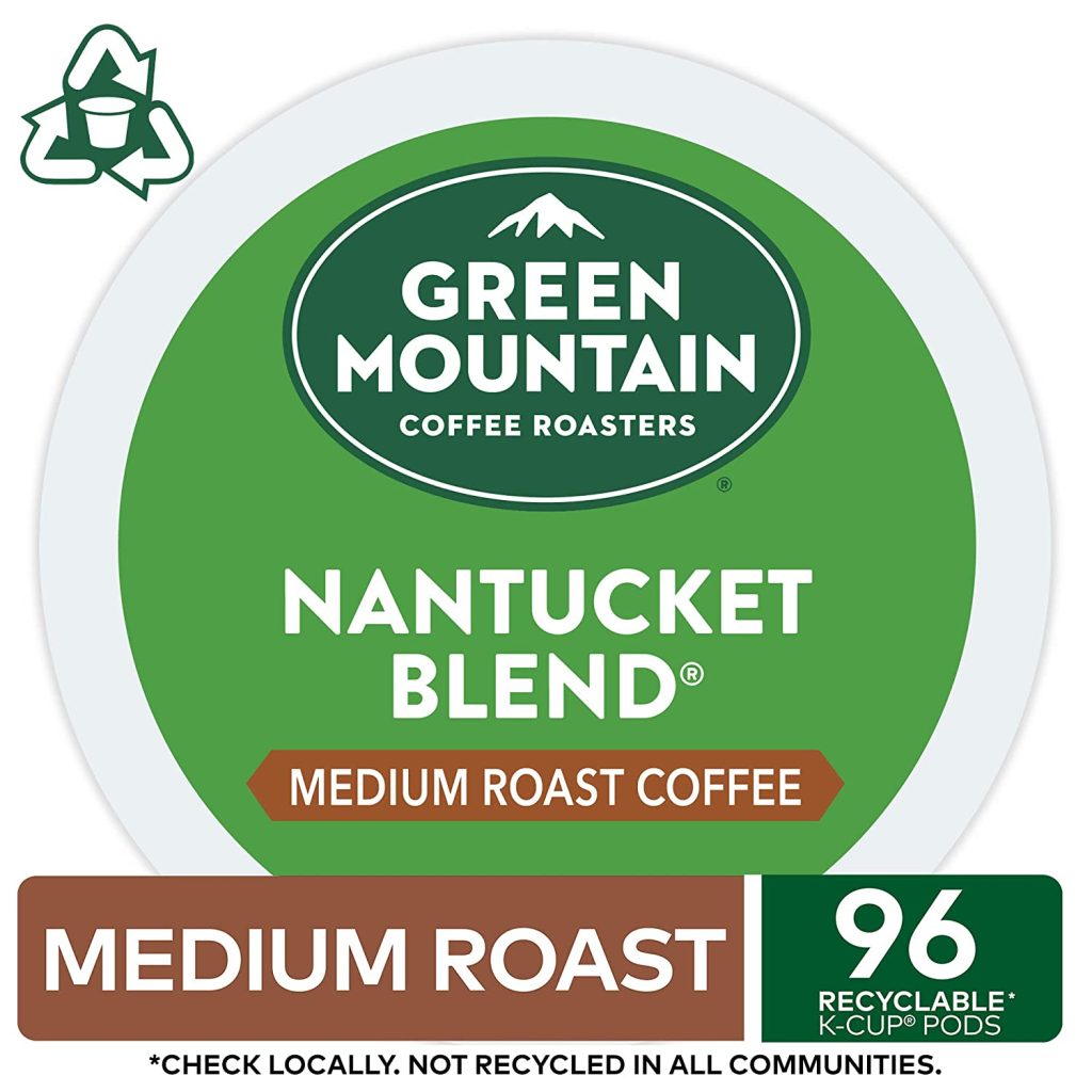 Green Mountain Coffee Roasters Nantucket Blend Medium Roast K-Cup Pods, 96 Count