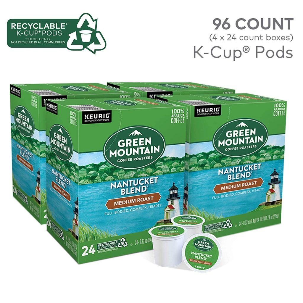 Green Mountain Coffee Roasters Nantucket Blend Medium Roast K-Cup Pods, 96 Count