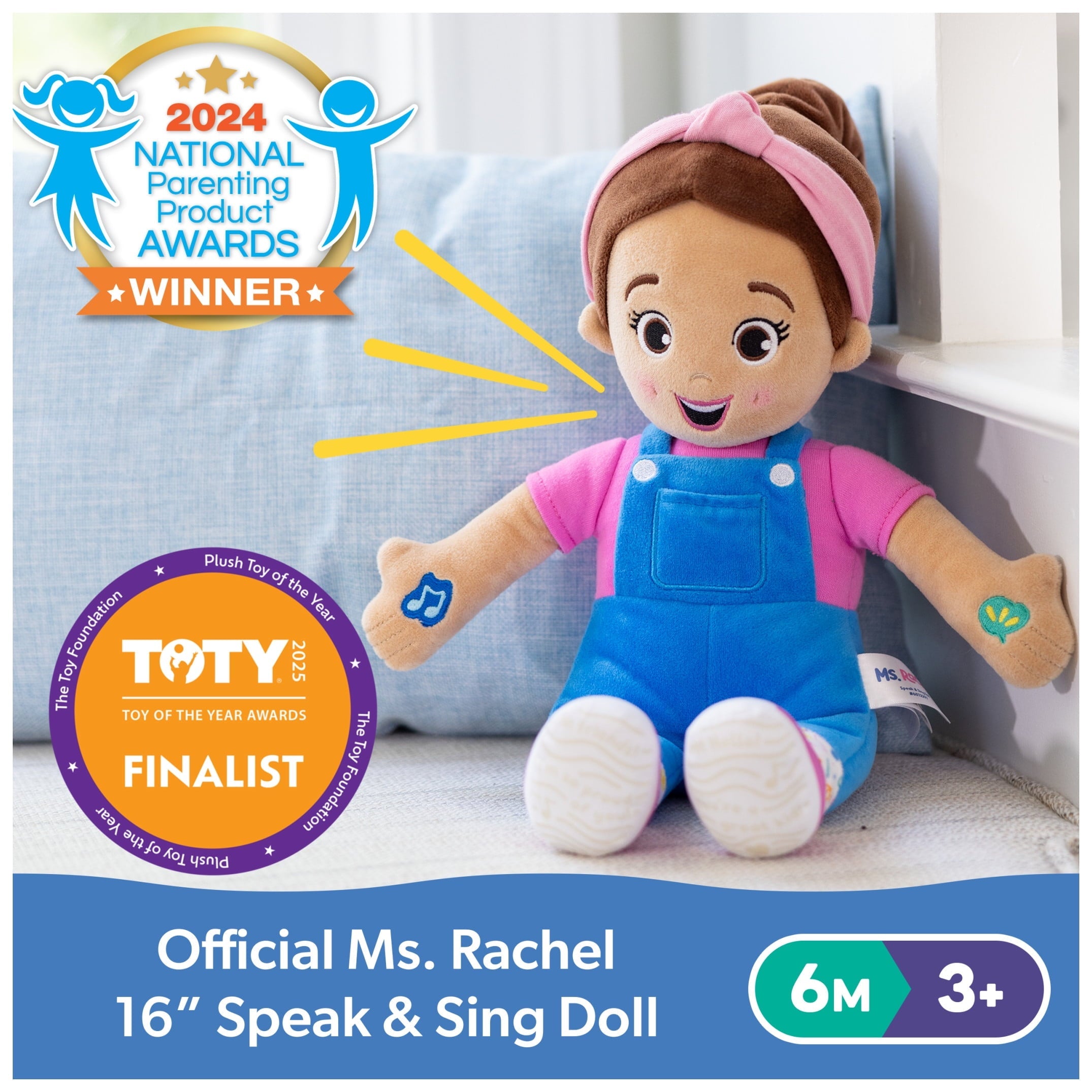 GUND Baby Ms. Rachel Speak & Sing 16-Inch Interactive Plush Doll with Songs & Phrases for Early Speech Development