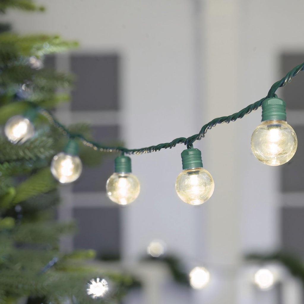 Holiday Time 100-Count Warm White LED G30 Christmas Lights, 58.1 ft, Green Wire, Indoor/Outdoor, UL-Certified