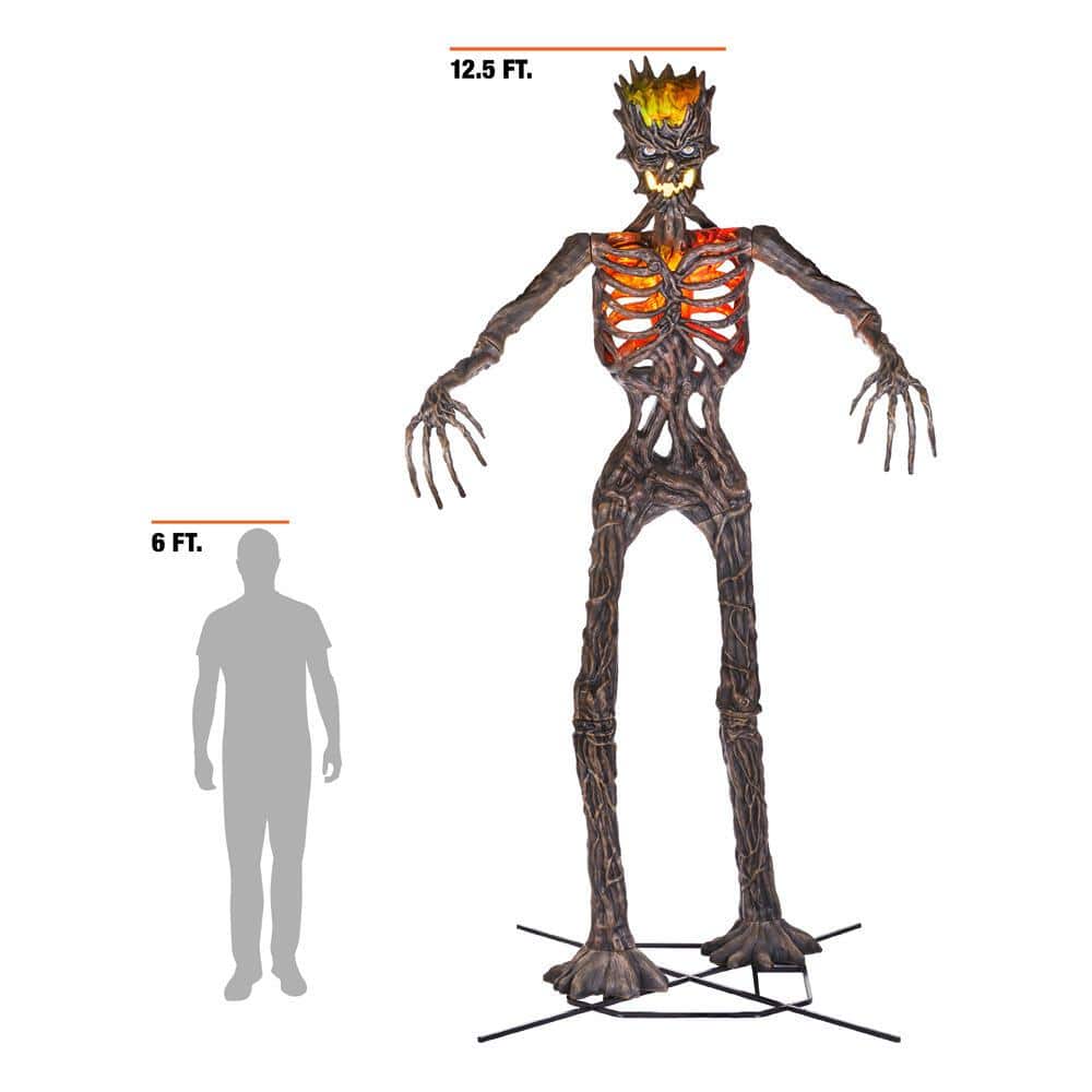 Home Accents 12.5 ft. Giant-Sized Inferno Deadwood Skeleton with Animated LCD Eyes & Light-Up Chest