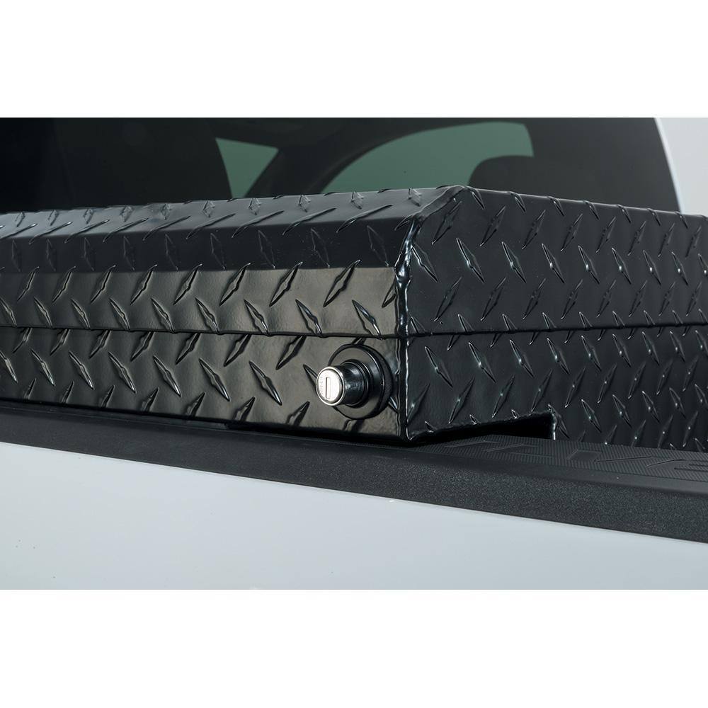 Husky Low Profile Black Aluminum Truck Tool Box for Mid-Size Trucks