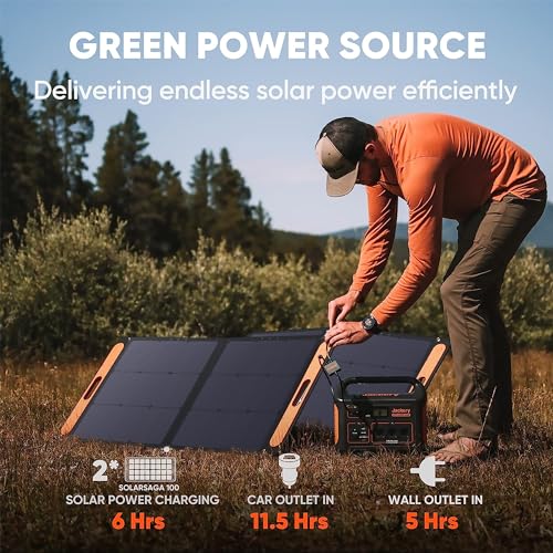 Jackery Explorer 1000 Portable Power Station, 1002Wh Capacity, 3x1000W AC Outlets, Solar-Compatible, Ergonomic Handle, Safe for Outdoor Use
