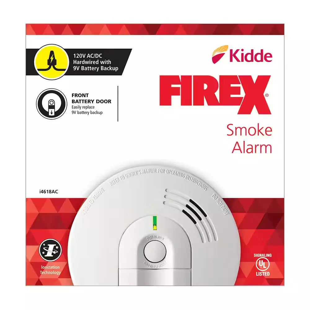 Kidde Firex i4618 4-Pack Hardwired Ionization Smoke Detectors with Battery Backup
