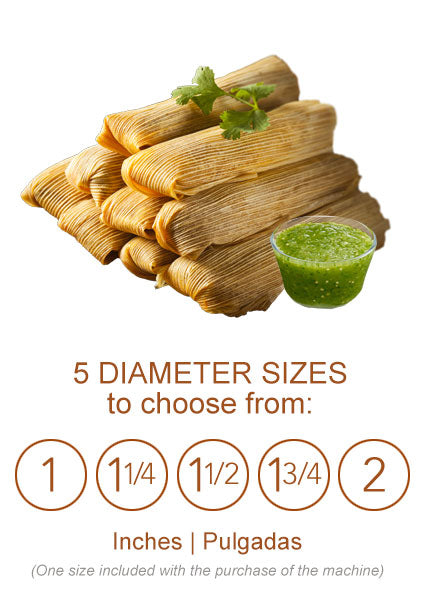 La Tamalera Manual Tamale Machine - 48-50 Tamales per Cycle, 5 Diameter Sizes, Easy Hand Crank, Made in Texas