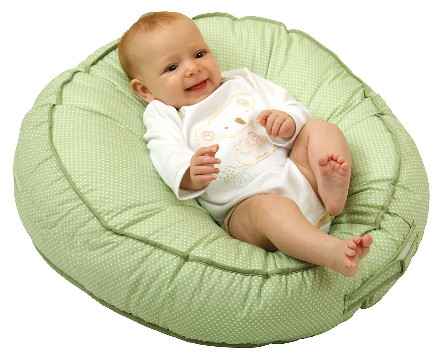 Leachco Podster Infant Seat Lounger, Adjustable Sling Style, Sage Pin Dot