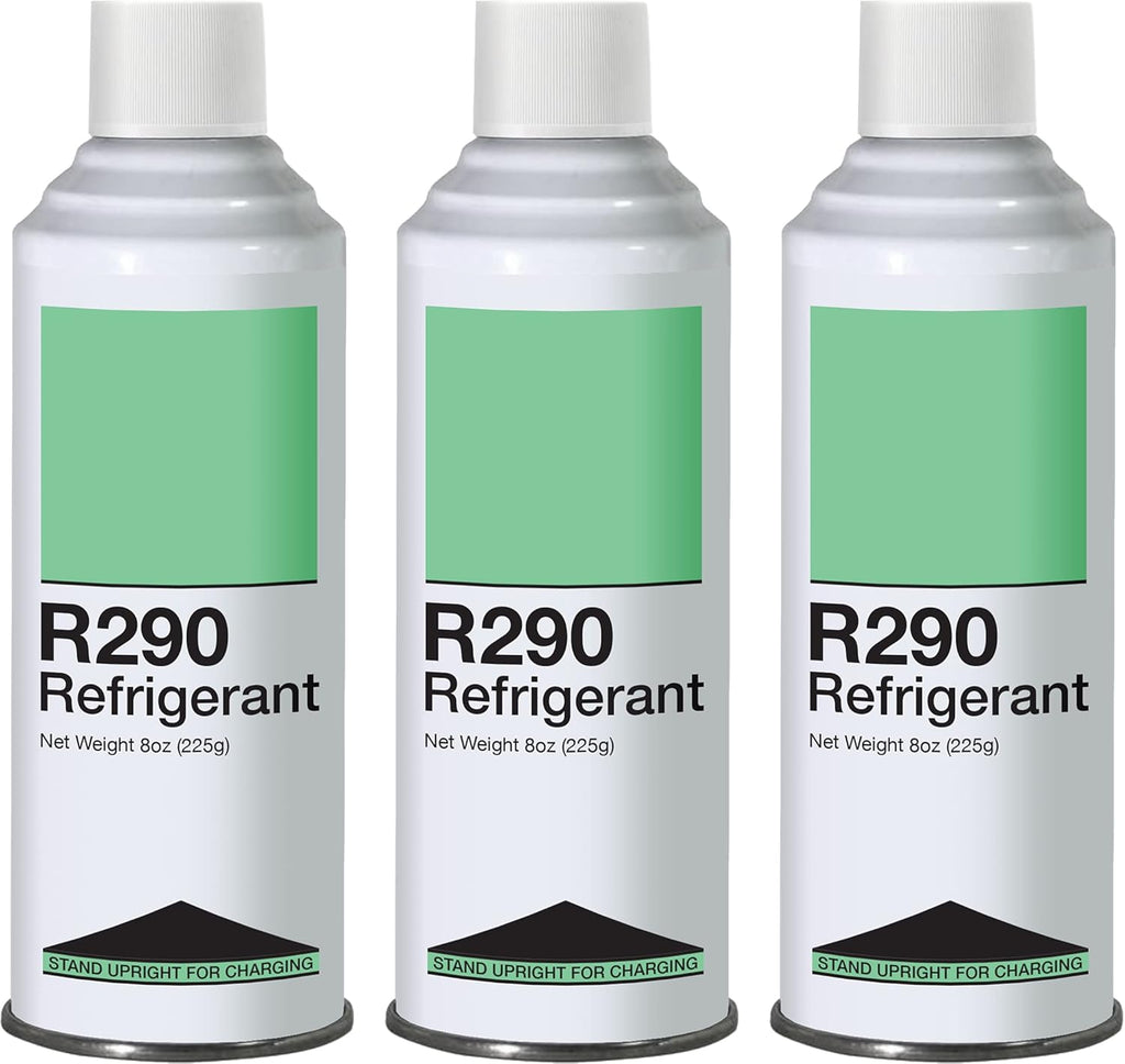 Leak Saver R290 Refrigerant 3-Pack - 8oz Self-Sealing Upright Cans for Refrigeration Systems