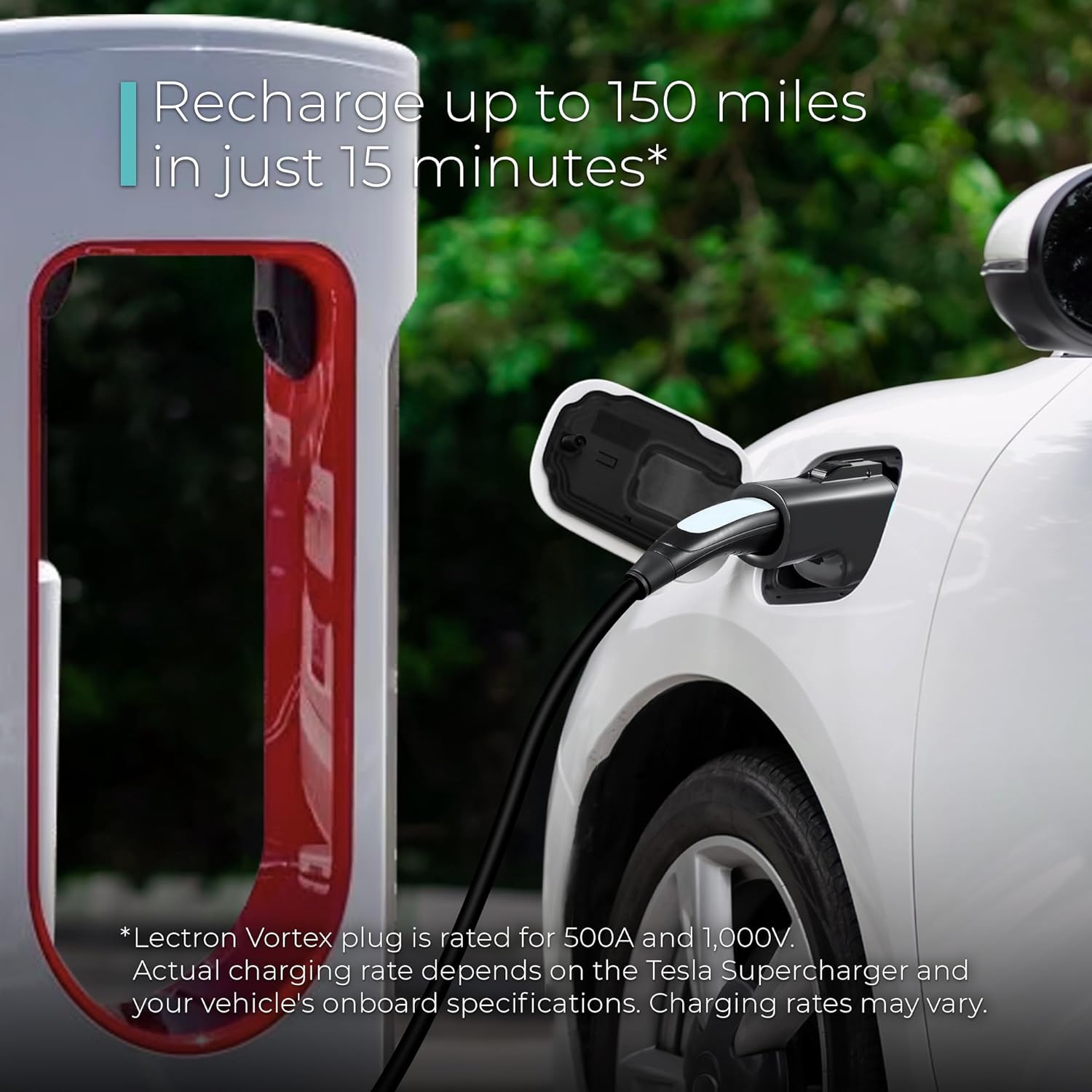 Lectron Vortex NACS to CCS1 EV Adapter 500A/1000V for Tesla Supercharger Compatibility