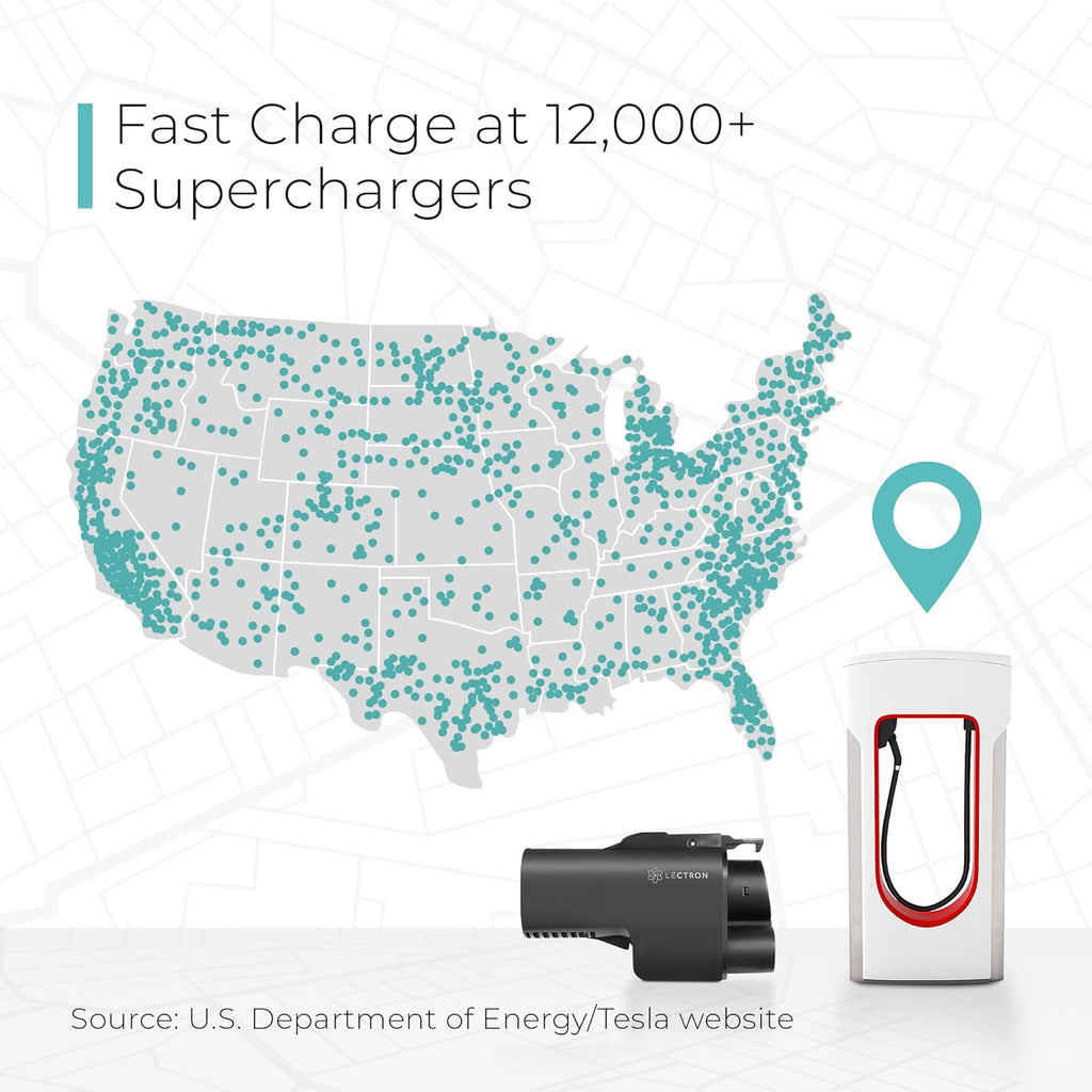 Lectron Vortex NACS to CCS1 EV Adapter 500A/1000V for Tesla Supercharger Compatibility