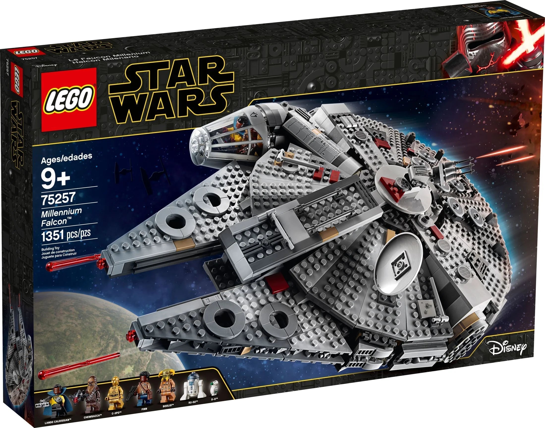 LEGO Star Wars Millennium Falcon 75257 Building Set with Minifigures, 1351 Pieces, The Rise of Skywalker Collection
