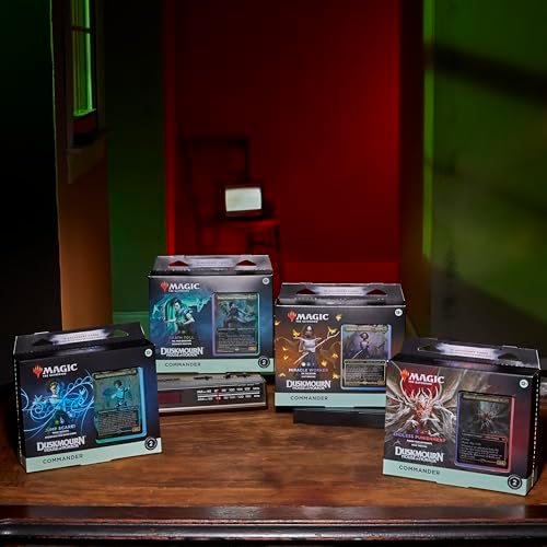 Magic: The Gathering Duskmourn Commander Deck Bundle - 4 Decks, 100 Cards Each, Foil Legendary Creatures, Strategic Multiplayer Play
