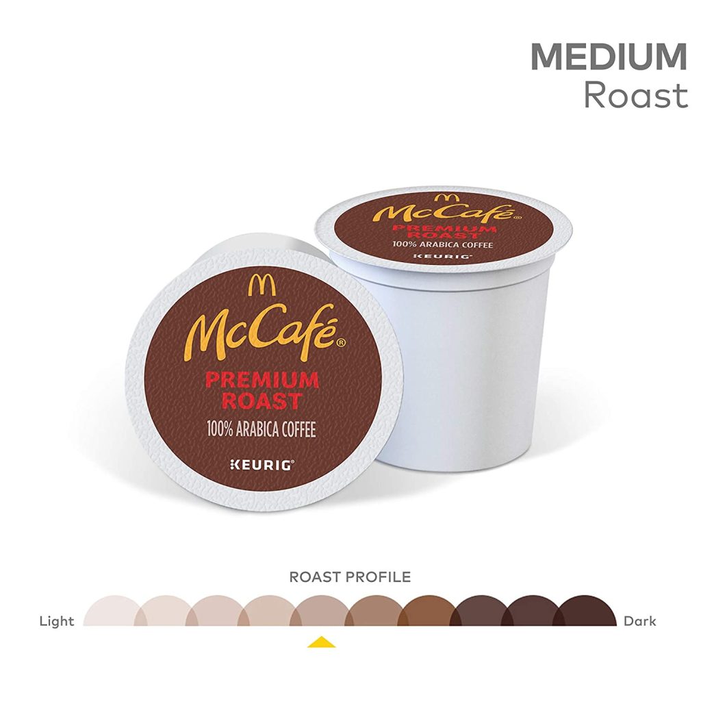 McCafÃ© Premium Roast Medium Coffee Pods, 96 Count, 100% Arabica, Keurig K-Cup Compatible