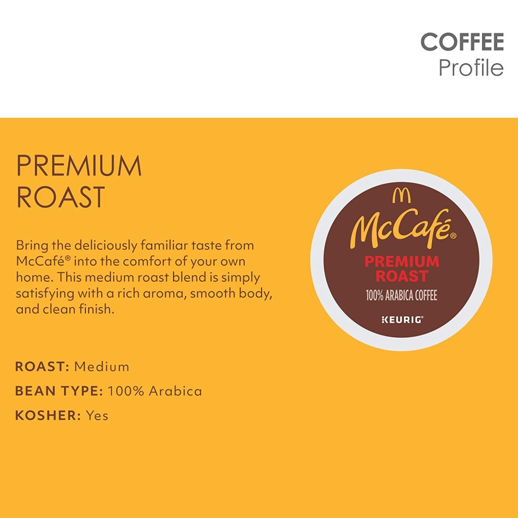 McCafÃ© Premium Roast Medium Coffee Pods, 96 Count, 100% Arabica, Keurig K-Cup Compatible