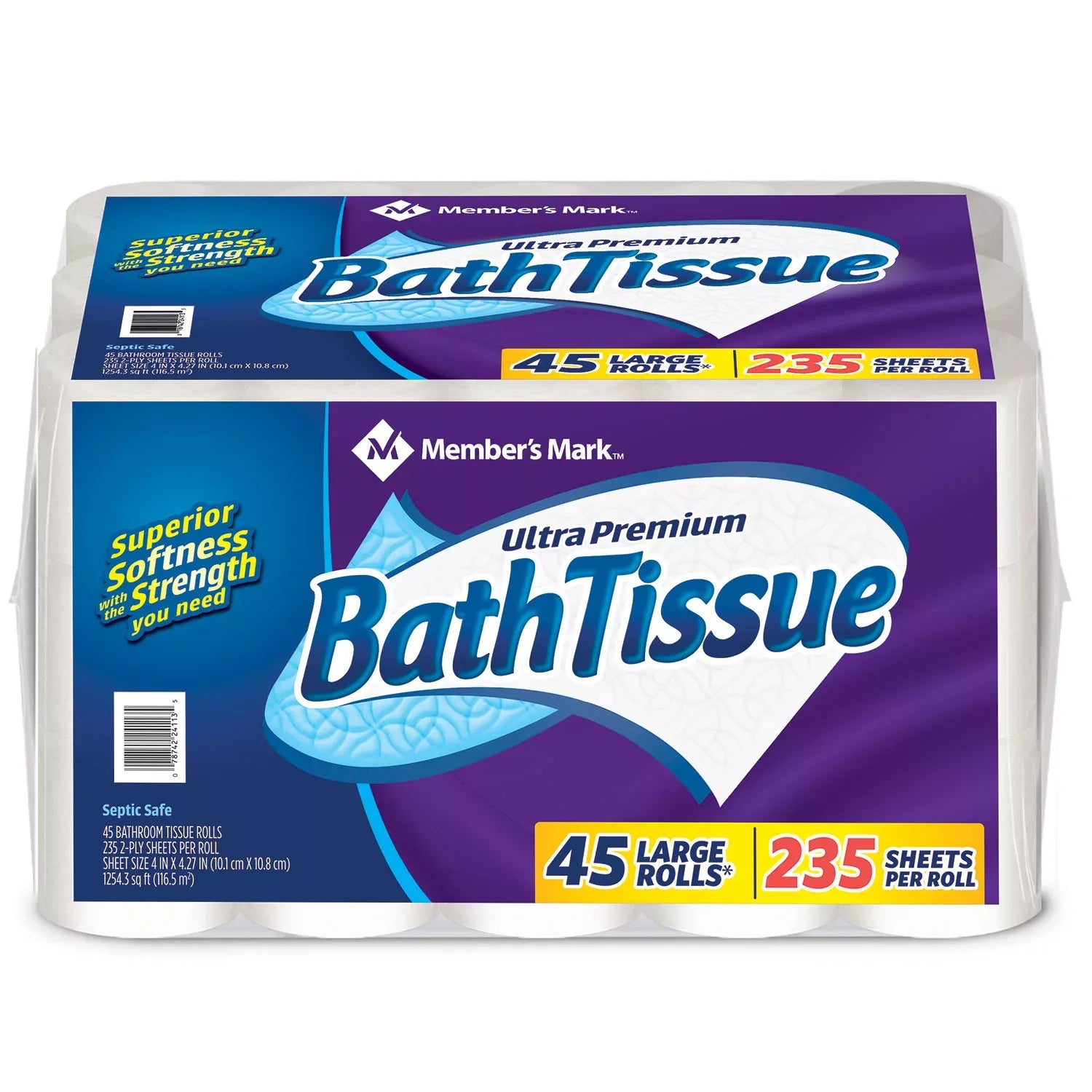 Member's Mark Ultra Premium 2-Ply Bath Tissue, 45 Rolls, 235 Sheets/Roll, Soft & Strong