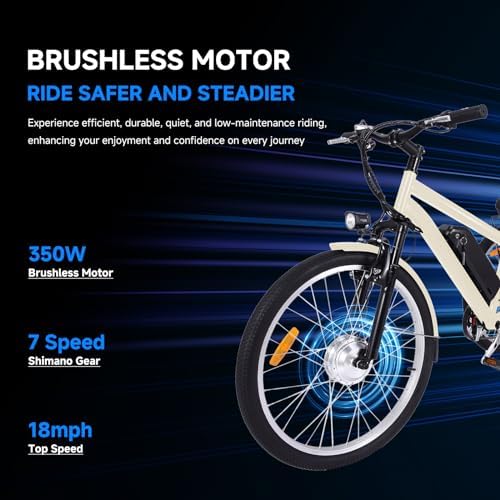 Mobo 26/24" Adult Electric Tricycle - 350W Motor, 36V Battery, 7-Speed, 3-Wheel Mountain Ebike with Basket
