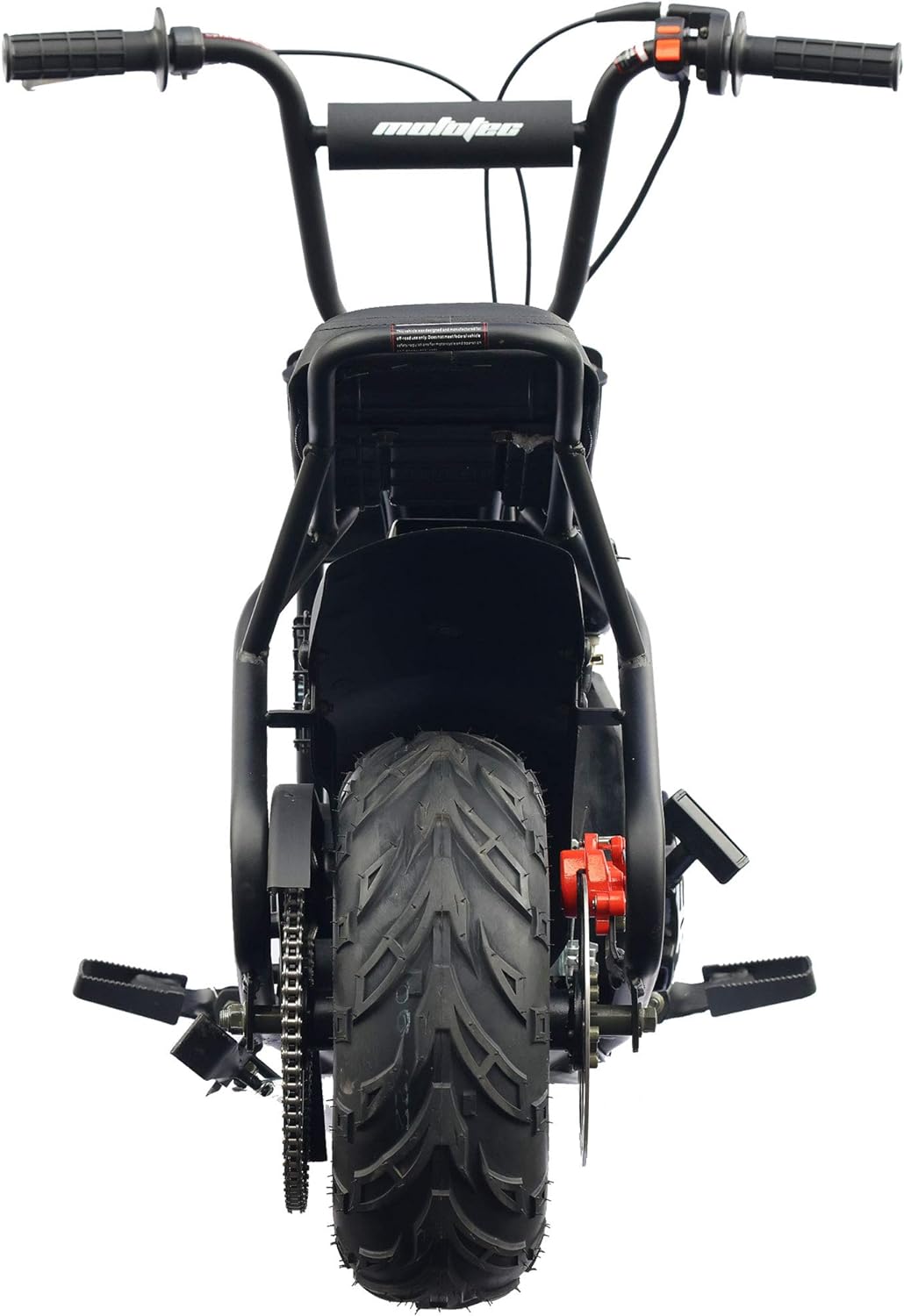 MotoTec 105CC 3.5HP Mini Bike, Black, Alloy Steel, 23mph Speed, Indoor Use, Distance Monitor, 185lbs Capacity
