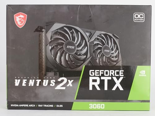MSI GeForce RTX 3060 12GB GDDR6 Gaming Graphics Card, PCIe 4.0, HDMI/DP, Ray Tracing, Ampere Architecture