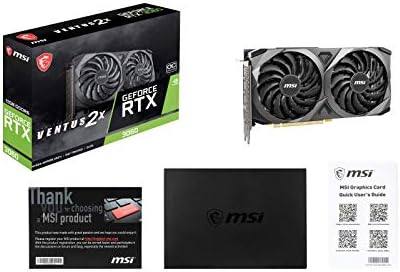 MSI GeForce RTX 3060 12GB GDDR6 Gaming Graphics Card, PCIe 4.0, HDMI/DP, Ray Tracing, Ampere Architecture