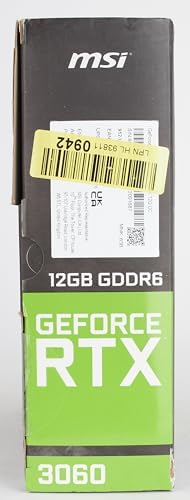 MSI GeForce RTX 3060 12GB GDDR6 Gaming Graphics Card, PCIe 4.0, HDMI/DP, Ray Tracing, Ampere Architecture