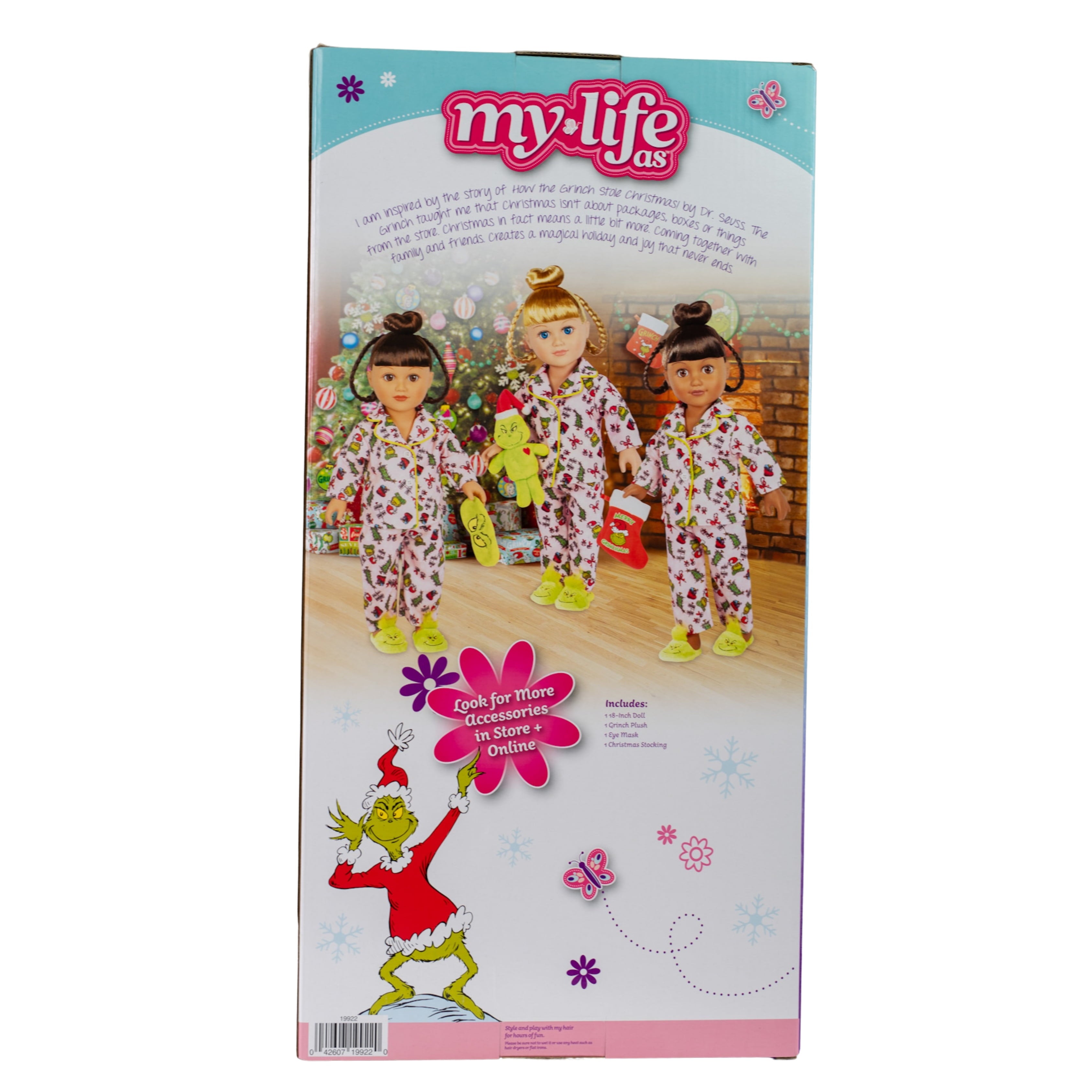My Life As 18" Poseable Doll - Grinch Sleepover, Brunette Hair, Pajama Set, Brown Eyes