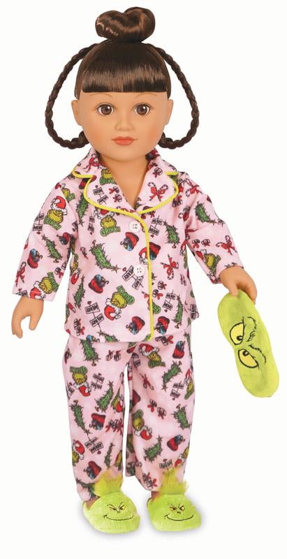 My Life As 18" Poseable Doll - Grinch Sleepover, Brunette Hair, Pajama Set, Brown Eyes