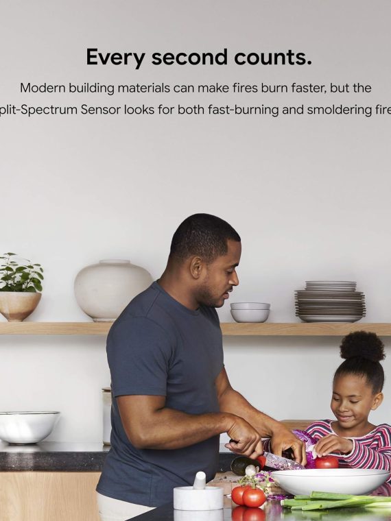 Nest Protect Battery Operated Smoke and Carbon Monoxide Detector, White